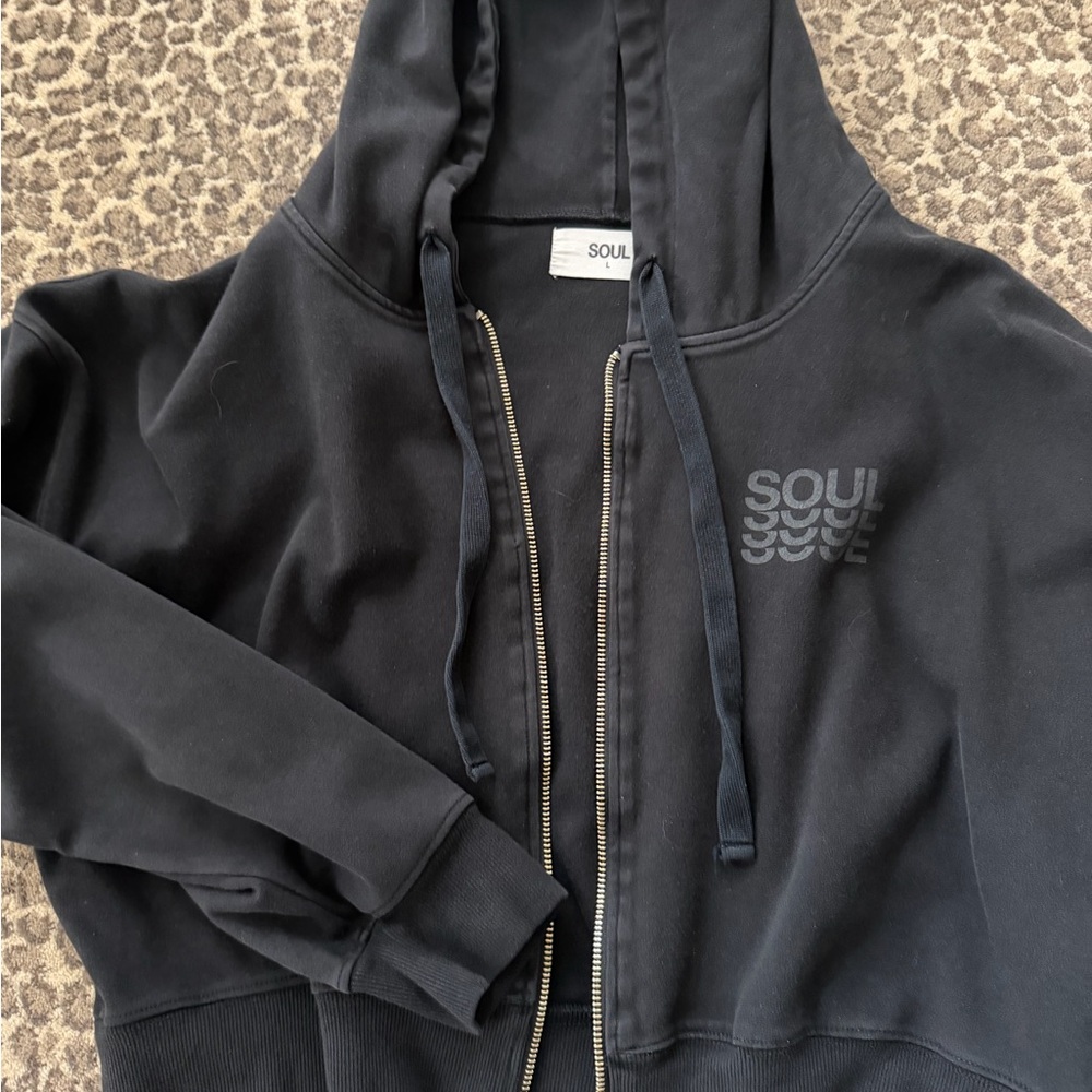 SoulCycle Black Hoodie Jacket size Large L🖤🖤K! - Picture 6 of 8